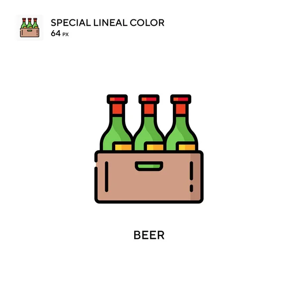 Cerveja Ícone Cor Linear Especial Modelo Design Símbolo Ilustração Para — Vetor de Stock