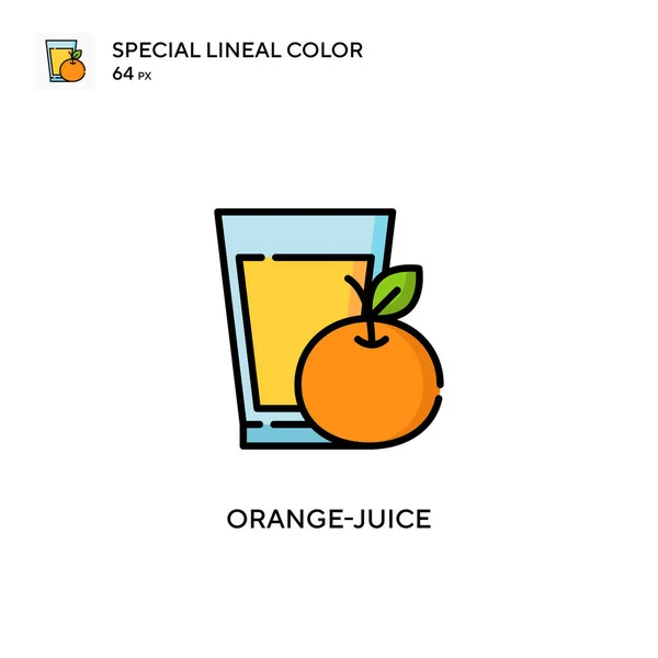 Apelsinjuice Speciell Linjal Färg Ikon Illustration Symbol Design Mall För — Stock vektor