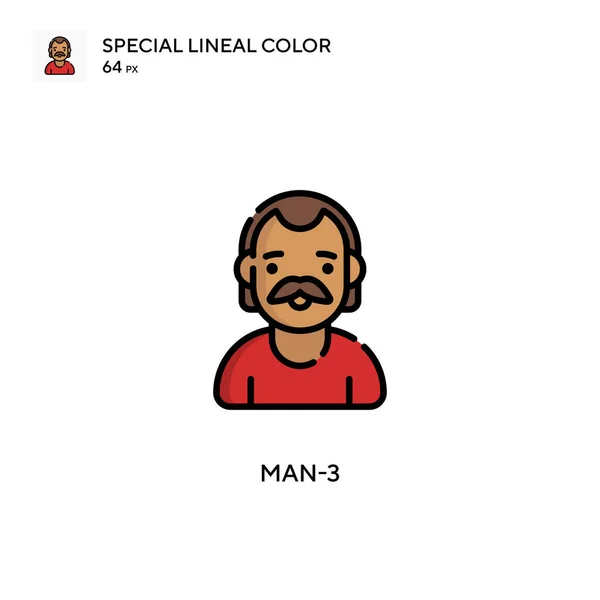 Man Icono Especial Color Lineal Plantilla Diseño Símbolo Ilustración Para — Vector de stock