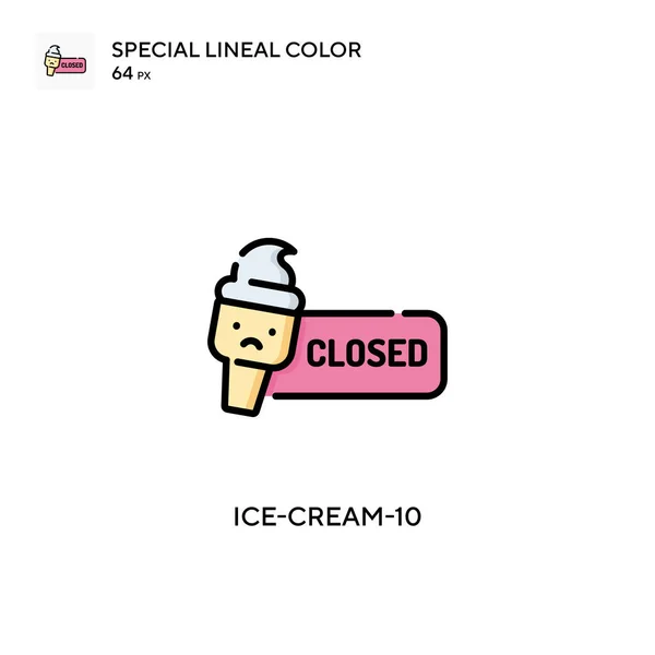 Ice Cream Icono Especial Color Lineal Plantilla Diseño Símbolo Ilustración — Vector de stock