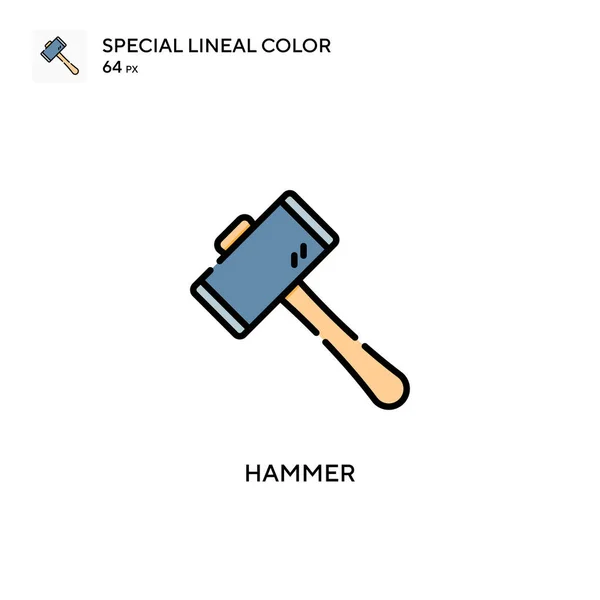 Hammer Spezielle Lineare Farbsymbole Illustration Symbol Design Vorlage Für Web — Stockvektor