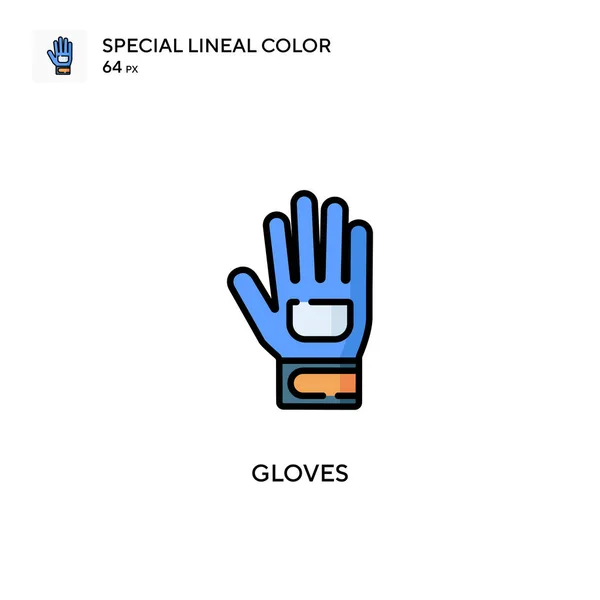 Gloves Special Lineal Color Icon 디자인 모바일 요소를 템플릿 스트로크에 — 스톡 벡터