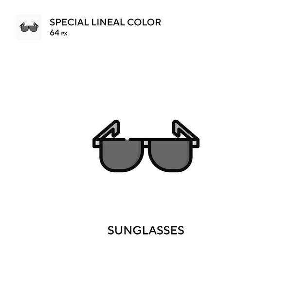 Óculos Sol Ícone Cor Linear Especial Modelo Design Símbolo Ilustração — Vetor de Stock