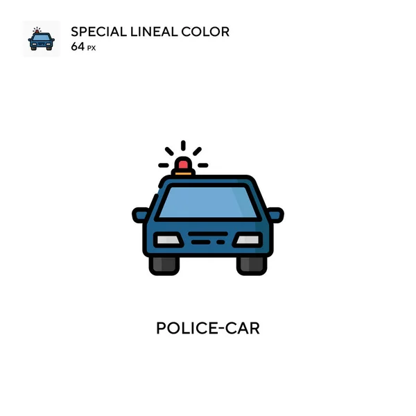 Carro Polícia Ícone Cor Linear Especial Modelo Design Símbolo Ilustração —  Vetores de Stock