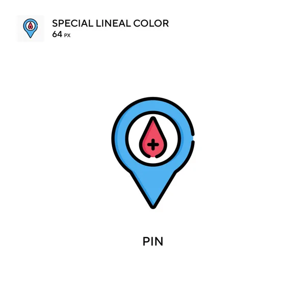 Pin Specjalna Ikona Koloru Linii Wzór Symbolu Ilustracji Dla Mobilnego — Wektor stockowy