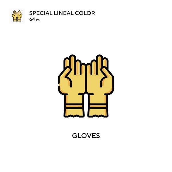 Guantes Icono Especial Color Lineal Plantilla Diseño Símbolo Ilustración Para — Vector de stock