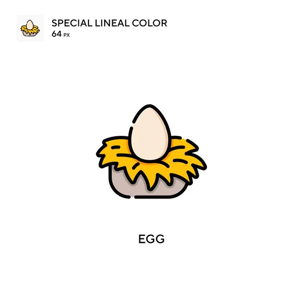 Ägg Special Linjal Färg Ikon Illustration Symbol Design Mall För — Stock vektor