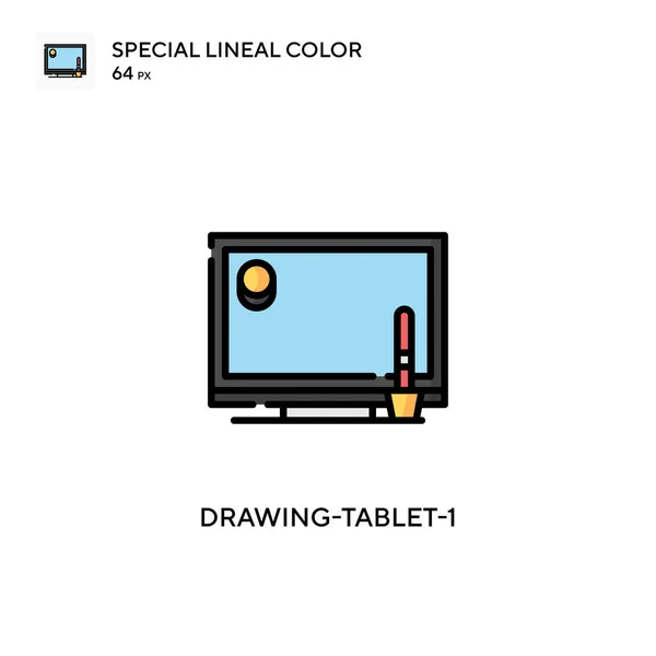 Rysunek Tablet Specjalna Ikona Koloru Liniowego Wzór Symbolu Ilustracji Dla — Wektor stockowy