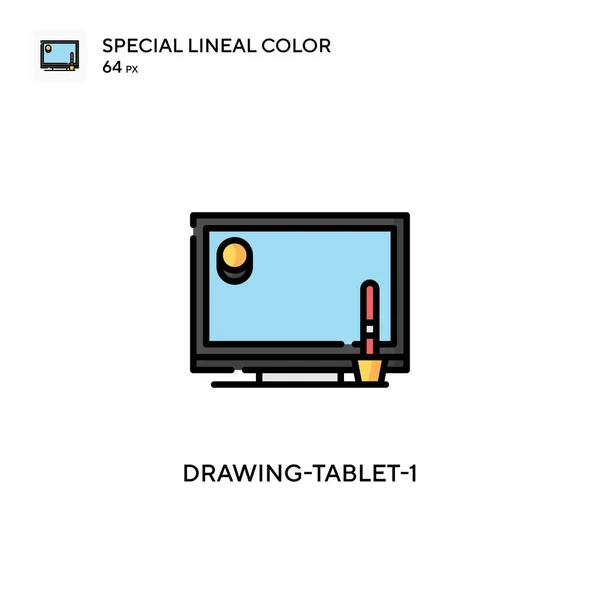 Desenho Tablet Ícone Cor Linear Especial Modelo Design Símbolo Ilustração —  Vetores de Stock