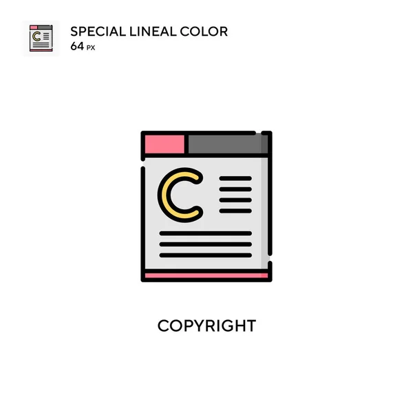 Copyright Icono Especial Color Lineal Plantilla Diseño Símbolo Ilustración Para — Vector de stock