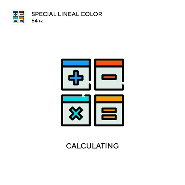 Obliczam Specjalną Ikonę Koloru Liniowego Wzór Symbolu Ilustracji Dla Mobilnego — Wektor stockowy