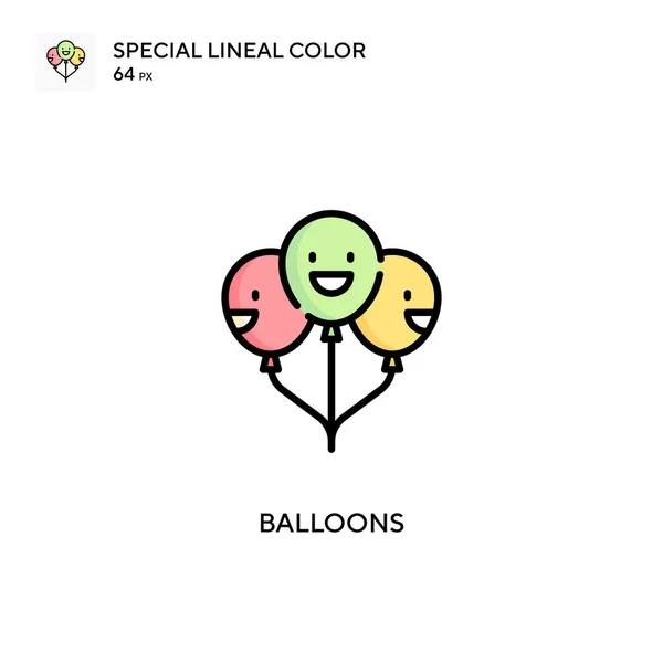 Globos Icono Especial Color Lineal Plantilla Diseño Símbolo Ilustración Para — Archivo Imágenes Vectoriales