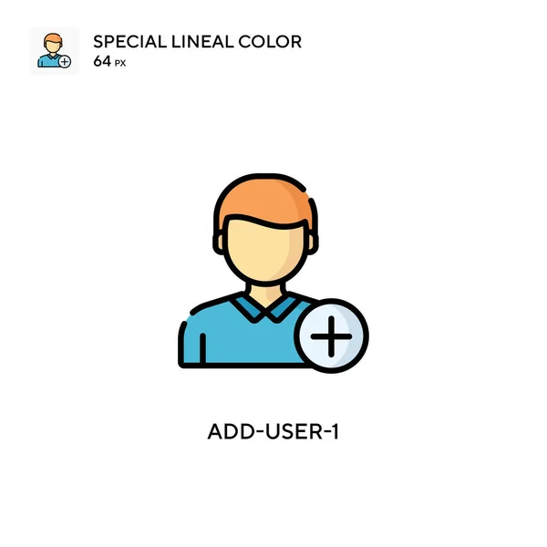Add User 1特殊線色アイコン WebモバイルUi要素用のイラスト記号デザインテンプレート 編集可能なストローク上の完璧な色現代ピクトグラム — ストックベクタ