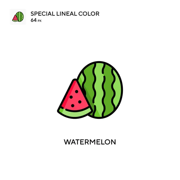 Vattenmelon Special Linjal Färg Ikon Illustration Symbol Design Mall För — Stock vektor