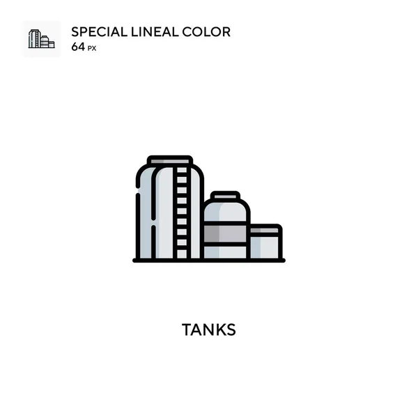 Tanques Icono Especial Color Lineal Plantilla Diseño Símbolo Ilustración Para — Vector de stock