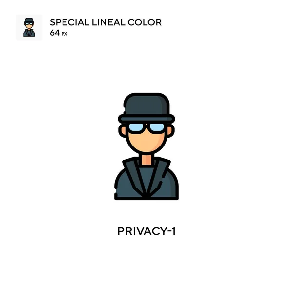 Privacy Icono Especial Color Lineal Plantilla Diseño Símbolo Ilustración Para — Archivo Imágenes Vectoriales