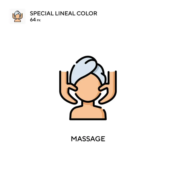 Massage Icône Spéciale Couleur Linéaire Modèle Conception Symbole Illustration Pour — Image vectorielle