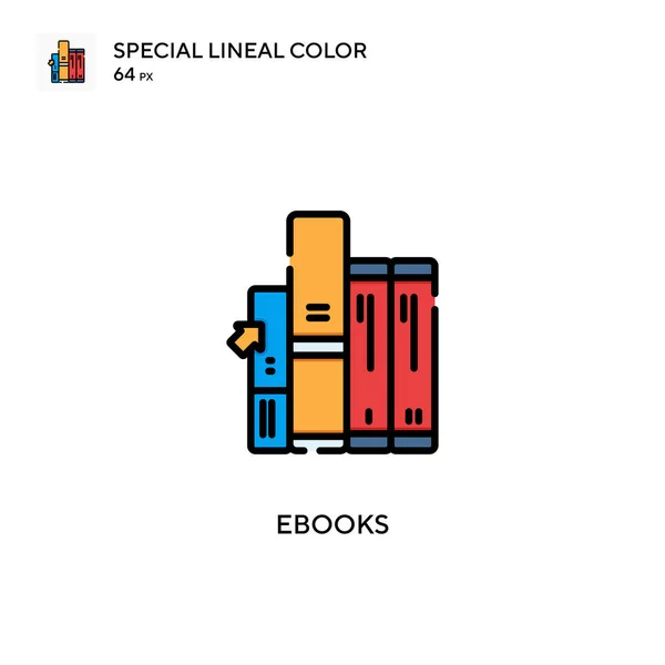 Ebooks Speciale Lijnkleur Icoon Illustratie Symbool Ontwerp Sjabloon Voor Web — Stockvector