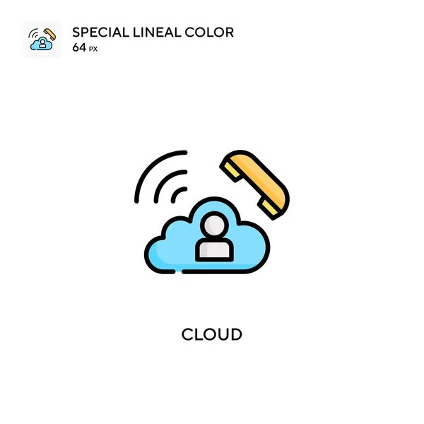 Cloud Special Lineáris Szín Ikon Illusztráció Szimbólum Design Sablon Web — Stock Vector