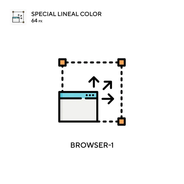 Browser Ícone Cor Linear Especial Modelo Design Símbolo Ilustração Para — Vetor de Stock