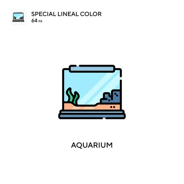 水族馆特殊线形彩色图标 Web移动Ui元素的说明性符号设计模板 关于可编辑笔画的完美色彩现代象形文字 — 图库矢量图片