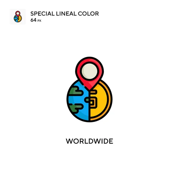 ワールドワイドスペシャルラインカラーアイコン WebモバイルUi要素用のイラスト記号デザインテンプレート 編集可能なストローク上の完璧な色現代ピクトグラム — ストックベクタ