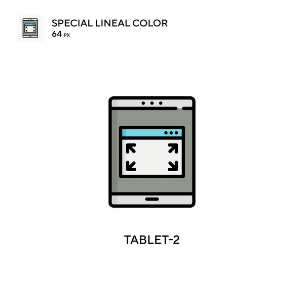 Tablet Icône Spéciale Couleur Linéaire Modèle Conception Symbole Illustration Pour — Image vectorielle