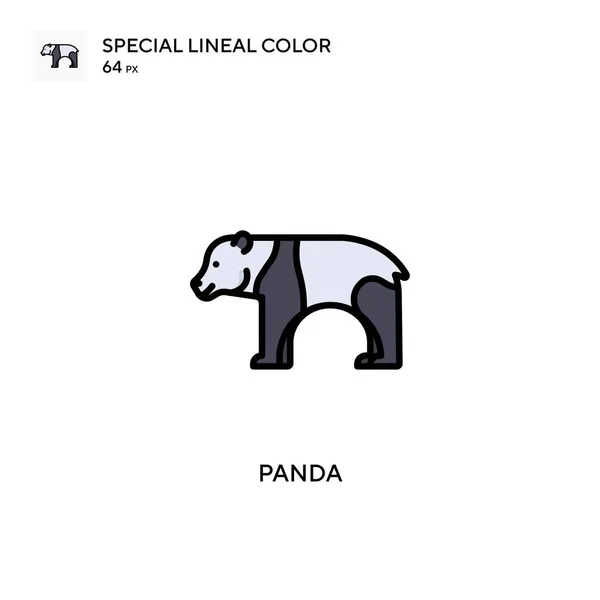 Panda Spezielles Lineares Farbsymbol Illustration Symbol Design Vorlage Für Web — Stockvektor