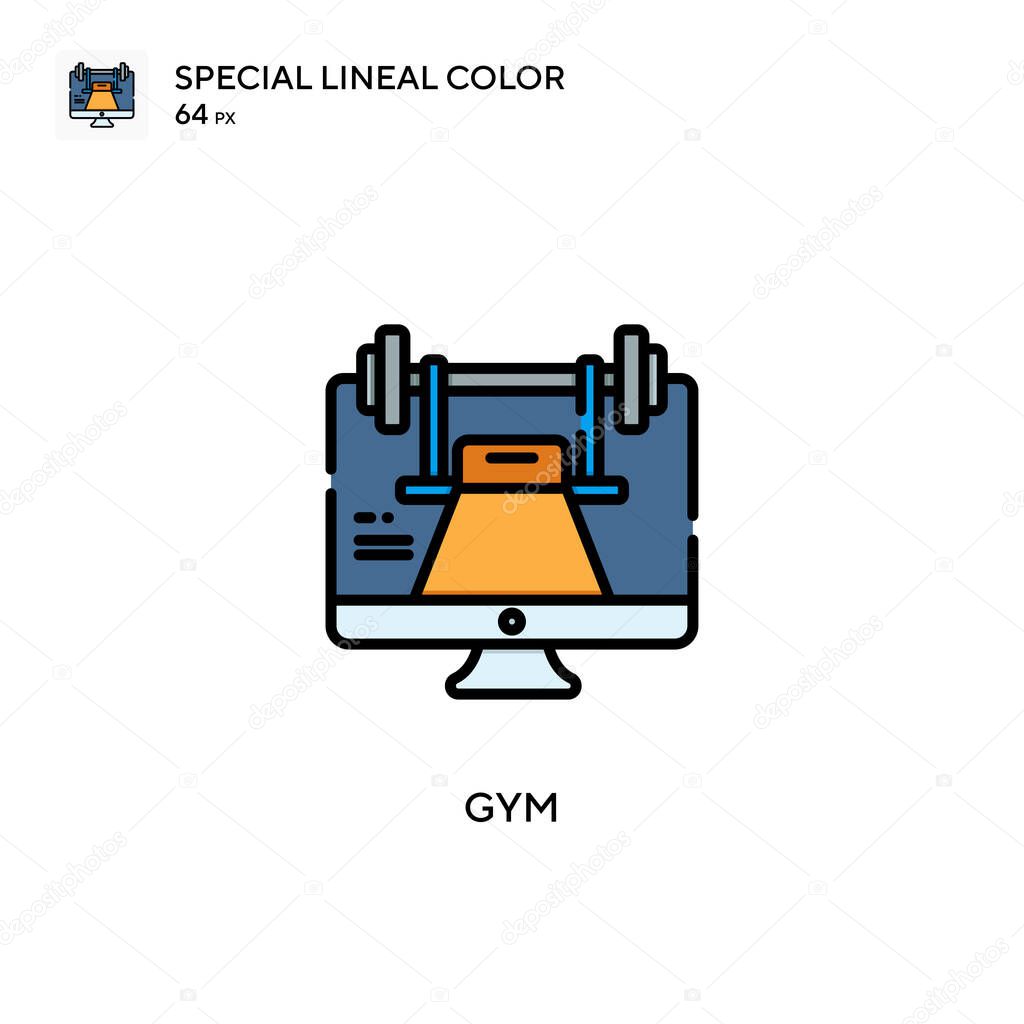 Gym Special lineal color icon. Illustration symbol design template for web mobile UI element. Perfect color modern pictogram on editable stroke.