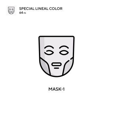 Maske-1 özel çizgi renk simgesi. Web mobil UI ögesi için resimleme sembolü tasarım şablonu. Düzenlenebilir vuruş üzerine mükemmel renk modern pictogram.