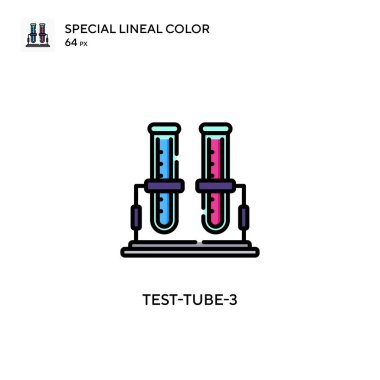 Test tüpü-3 özel çizgi renk simgesi. Web mobil UI ögesi için resimleme sembolü tasarım şablonu. Düzenlenebilir vuruş üzerine mükemmel renk modern pictogram.