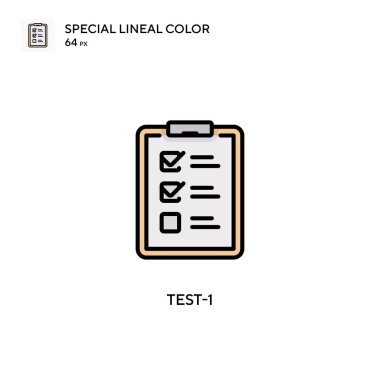 Test-1 özel doğrusal renk simgesi. Web mobil UI ögesi için resimleme sembolü tasarım şablonu. Düzenlenebilir vuruş üzerine mükemmel renk modern pictogram.