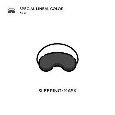 Uyuyan Maske Özel Çizgi Rengi simgesi. Web mobil UI ögesi için resimleme sembolü tasarım şablonu. Düzenlenebilir vuruş üzerine mükemmel renk modern pictogram.