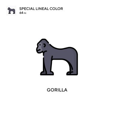 Goril özel renk ikonu. Web mobil UI ögesi için resimleme sembolü tasarım şablonu. Düzenlenebilir vuruş üzerine mükemmel renk modern pictogram.