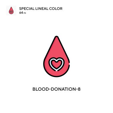 Kan Bağışı 8. Özel marka renk ikonu. Web mobil UI ögesi için resimleme sembolü tasarım şablonu. Düzenlenebilir vuruş üzerine mükemmel renk modern pictogram.