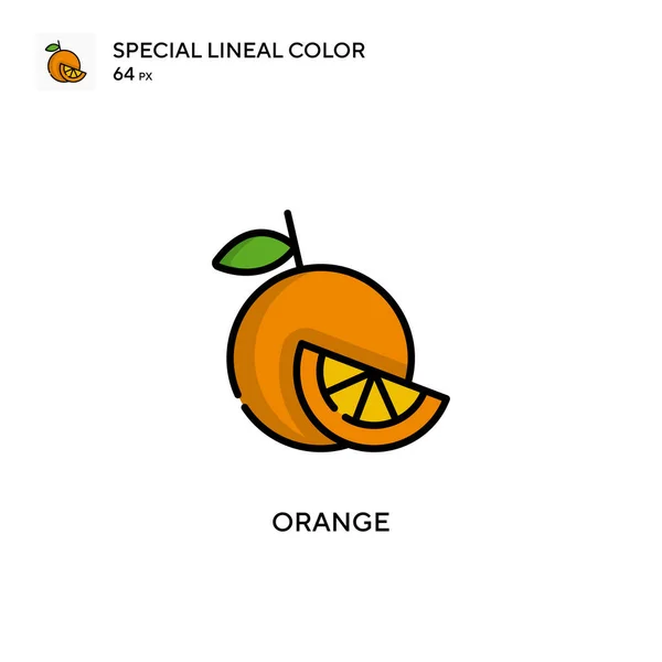 橙色特殊的线形色彩图标 Web移动Ui元素的说明性符号设计模板 关于可编辑笔画的完美色彩现代象形文字 — 图库矢量图片