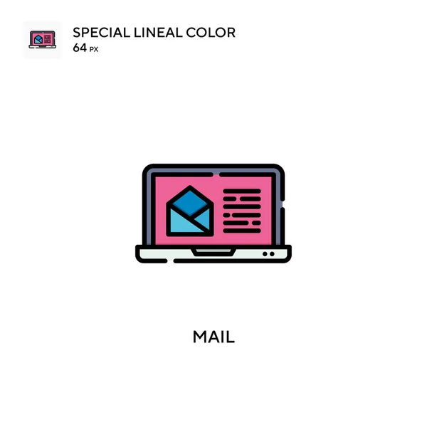 邮件特殊线形彩色图标 Web移动Ui元素的说明性符号设计模板 关于可编辑笔画的完美色彩现代象形文字 — 图库矢量图片