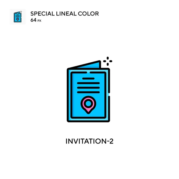 Invitación Icono Especial Color Lineal Plantilla Diseño Símbolo Ilustración Para — Archivo Imágenes Vectoriales