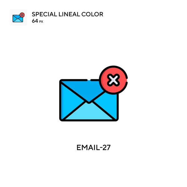 Email Speciální Ikona Lineární Barvy Šablona Návrhu Symbolu Ilustrace Pro — Stockový vektor