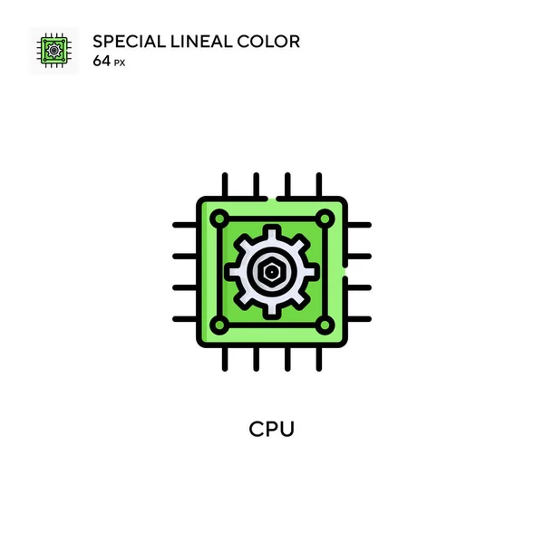 Cpu Icône Couleur Linéaire Spéciale Modèle Conception Symbole Illustration Pour — Image vectorielle
