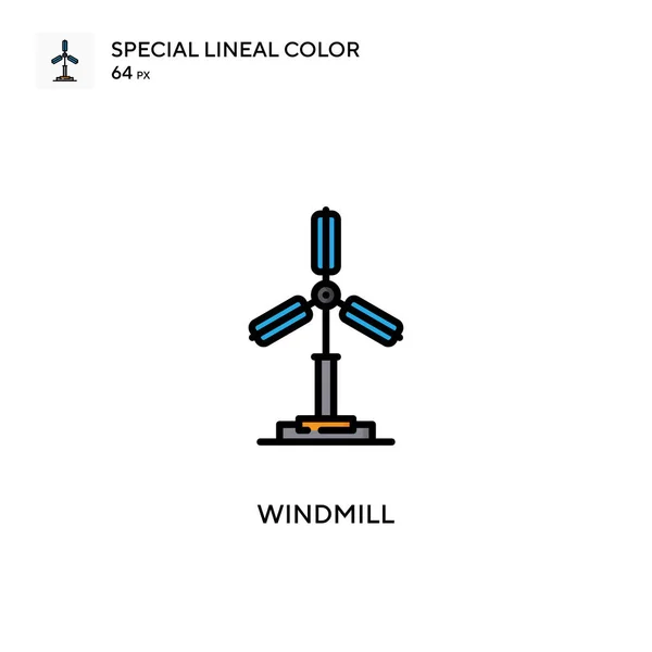 Windmühle Spezielles Lineares Farbsymbol Illustration Symbol Design Vorlage Für Web — Stockvektor