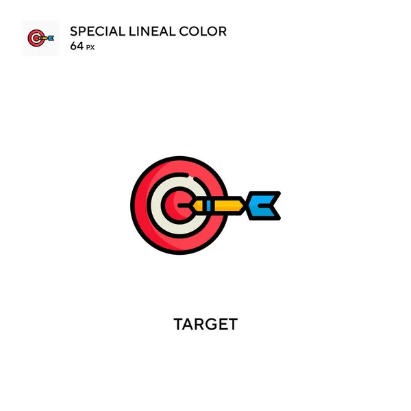 Cílová Ikona Speciální Lineární Barvy Šablona Návrhu Symbolu Ilustrace Pro — Stockový vektor