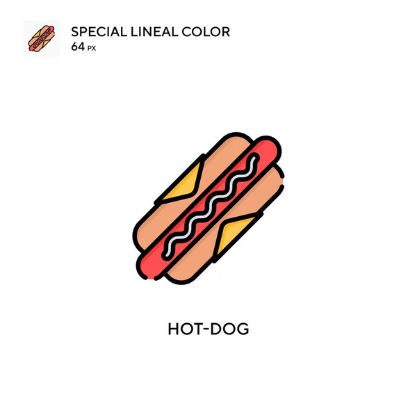 Hot Dog Ícone Cor Linear Especial Modelo Design Símbolo Ilustração — Vetor de Stock