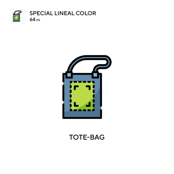 Tote Bag Special Linjal Färg Ikon Illustration Symbol Design Mall — Stock vektor