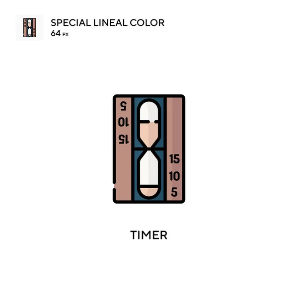 Timer Ícone Cor Linear Especial Modelo Design Símbolo Ilustração Para — Vetor de Stock