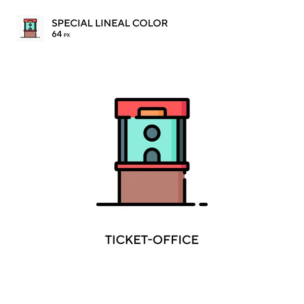 Ticket Office Icono Especial Color Lineal Plantilla Diseño Símbolo Ilustración — Archivo Imágenes Vectoriales