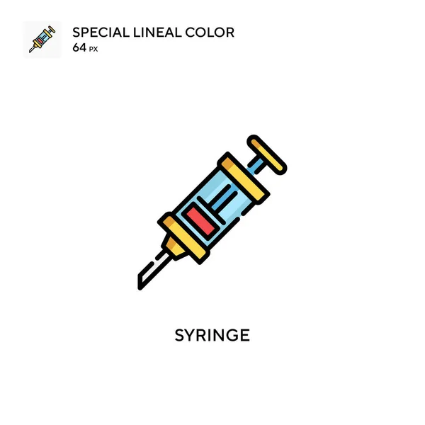 Jeringa Icono Especial Color Lineal Plantilla Diseño Símbolo Ilustración Para — Vector de stock