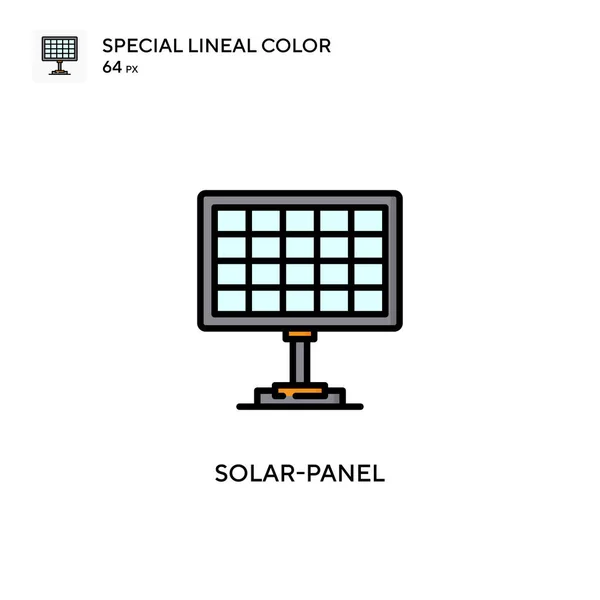 Zonnepaneel Speciale Lijnkleur Icoon Illustratie Symbool Ontwerp Sjabloon Voor Web — Stockvector