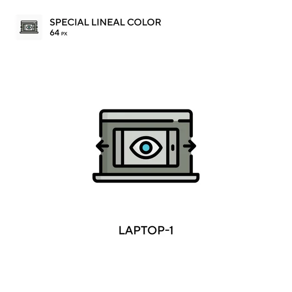 Laptop Speciální Ikona Lineární Barvy Šablona Návrhu Symbolu Ilustrace Pro — Stockový vektor