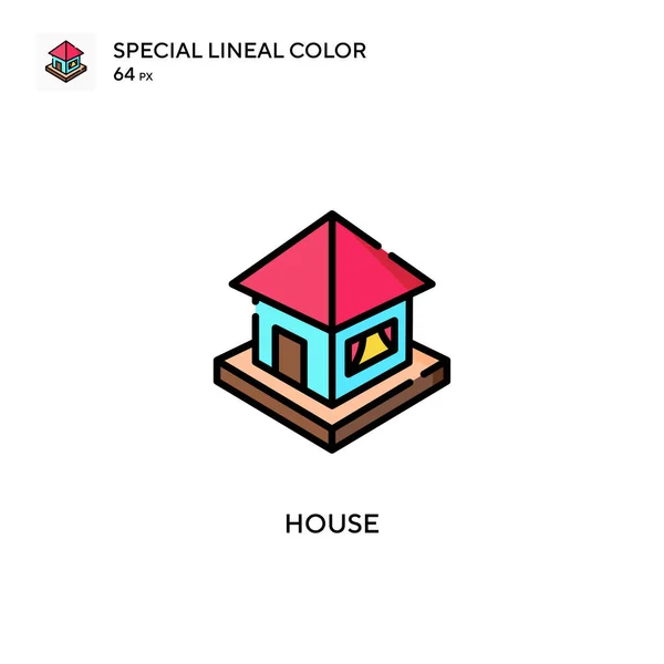 House Különleges Lineáris Szín Ikon Illusztráció Szimbólum Design Sablon Web — Stock Vector